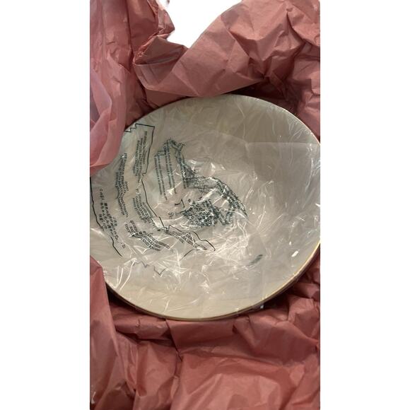 Vintage Lenox Footprints In the Sand Poem Bowl NEW IN BOX Embossed (B) - Picture 6 of 10